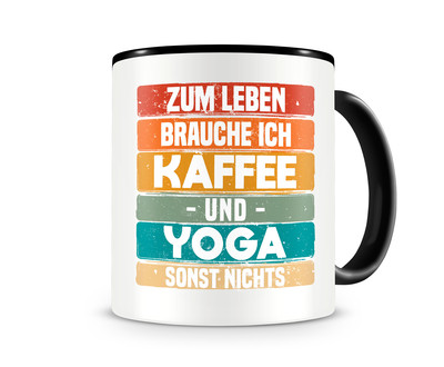 Tasse mit dem Motiv Kaffee und Yoga