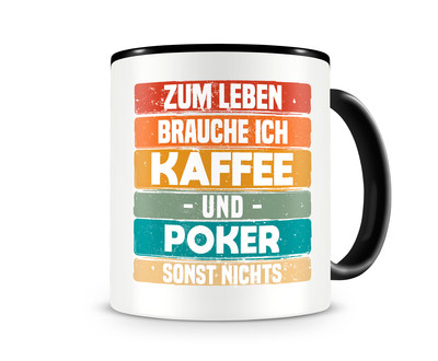 Tasse mit dem Motiv Kaffee und Poker