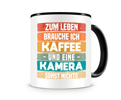 Tasse mit dem Motiv Kaffee und Kamera