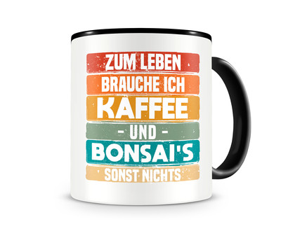 Tasse mit dem Motiv Kaffee und Bonsai's