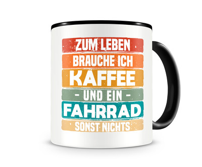 Tasse mit dem Motiv Kaffee und Fahrrad