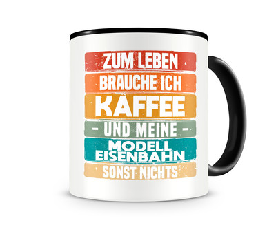 Tasse mit dem Motiv Kaffee und Modelleisenbahn