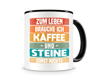 Tasse mit dem Motiv Kaffee und Steine