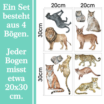 'Lwen Tiger Katzen' Wandtattoo Set - Ansicht 6