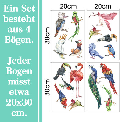 'Exotische Vgel' Wandtattoo Set - Ansicht 6