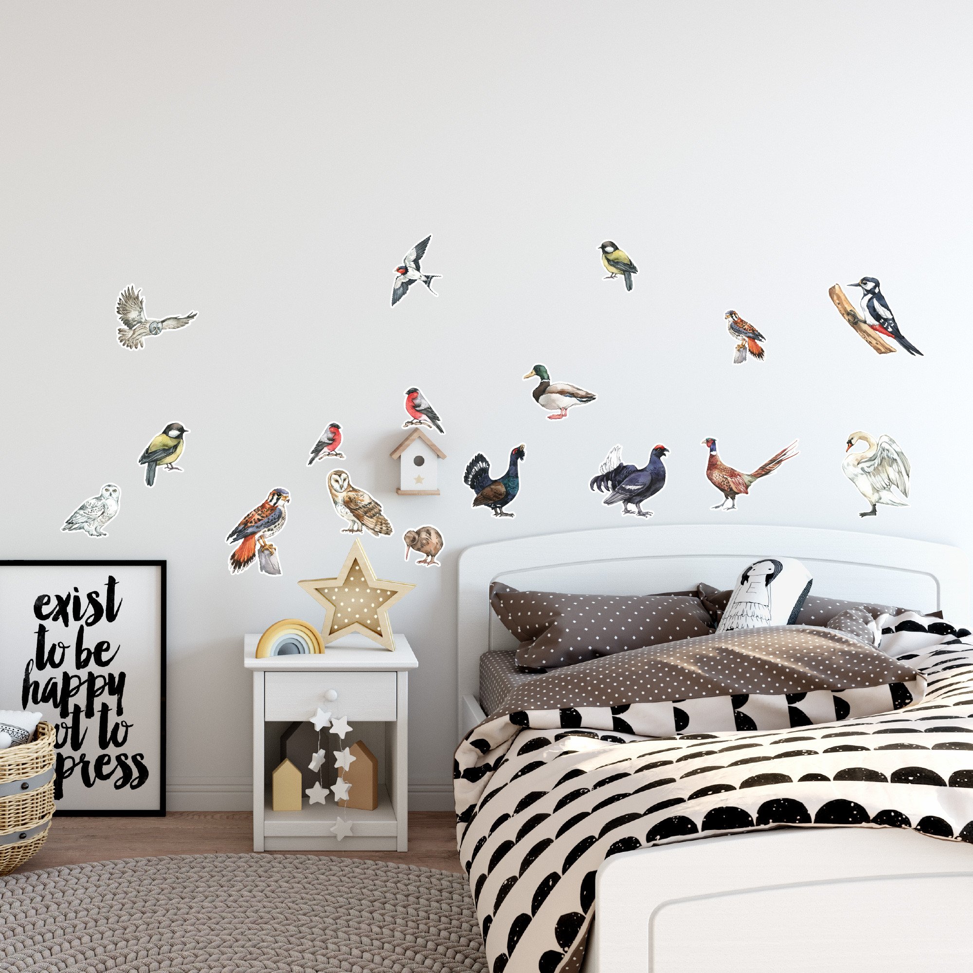 Wandtattoo Vögel - Kreative Vogel Motivideen Heimische Vögel Wandtattoo Set Wandaufkleber Kinderzimmer Babyzim
mer
