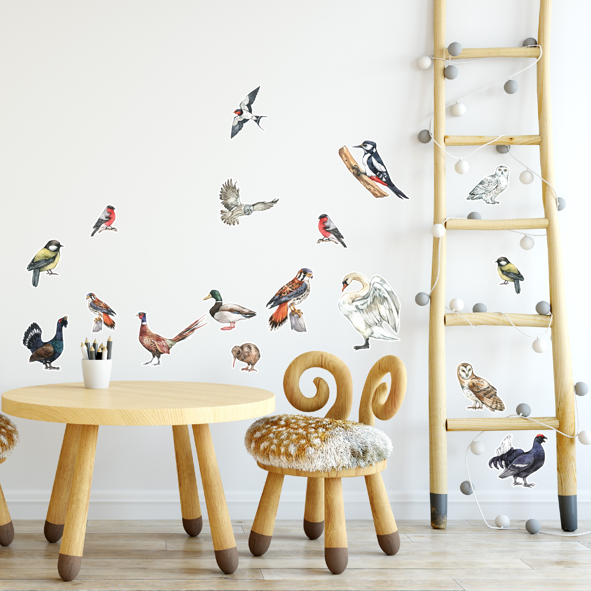 Wandtattoo Vögel - Kreative Vogel Motivideen Heimische Vögel Wandtattoo Set Wandaufkleber Kinderzimmer Babyzimmer