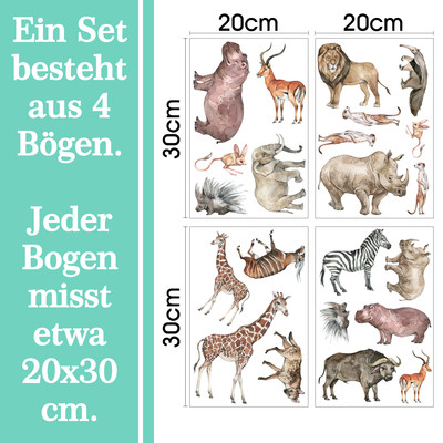 'Safari Tiere' Wandtattoo Set - Ansicht 6