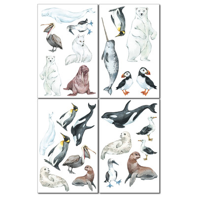  Arktische Tiere  Wandtattoo Set