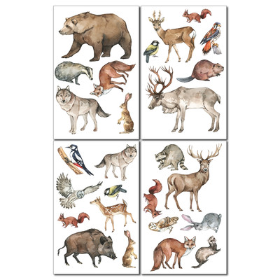  Wald Tiere  Wandtattoo Set