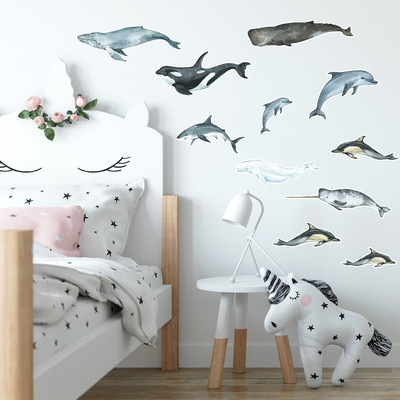 'Wale und Delfine' Wandtattoo Set - Ansicht 2