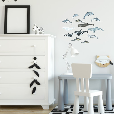 'Wale und Delfine' Wandtattoo Set - Ansicht 4