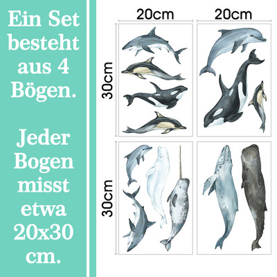 'Wale und Delfine' Wandtattoo Set - Ansicht 6