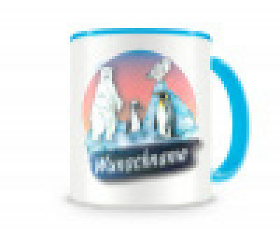 Tasse mit Eisbr Pinguine als Motiv