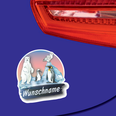 Eisbr Pinguine Aufkleber mit Namen - Ansicht 2