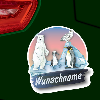 Eisbr Pinguine Aufkleber mit Namen - Ansicht 3