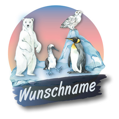 Eisbr Pinguine Aufkleber mit Namen