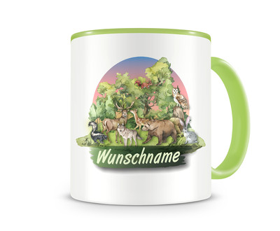 Tasse mit Waldtiere als Motiv