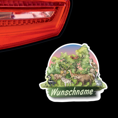 Waldtiere Aufkleber mit Namen - Ansicht 3