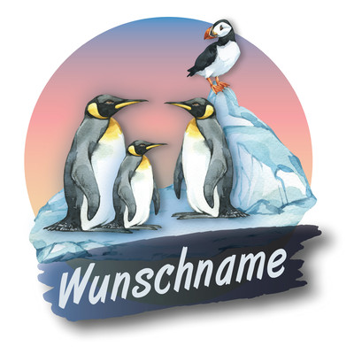 Pinguine Aufkleber mit Namen