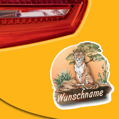 Tiger Aufkleber mit Namen - Ansicht 2