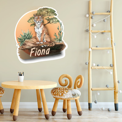 Buntes Wandtattoo Trschild 
