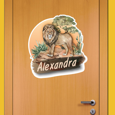 Buntes Wandtattoo Trschild 