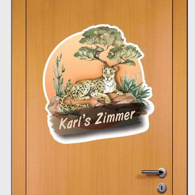Buntes Wandtattoo Trschild 
