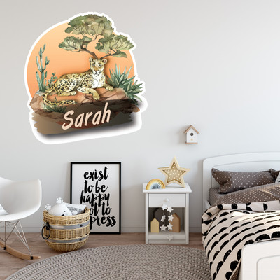 Buntes Wandtattoo Trschild 