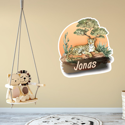 Buntes Wandtattoo Trschild 