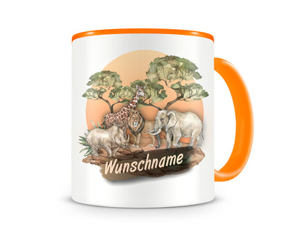 Tasse mit Safari Tiere als Motiv