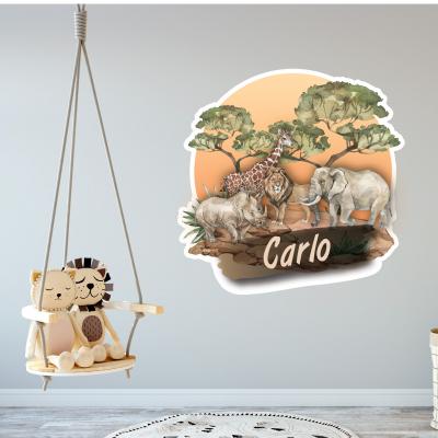 Buntes Wandtattoo Türschild 