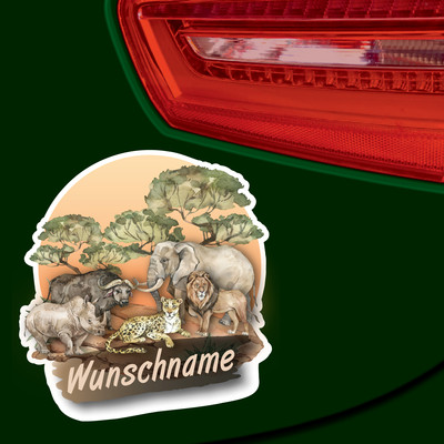 Big Five Aufkleber mit Namen - Ansicht 3