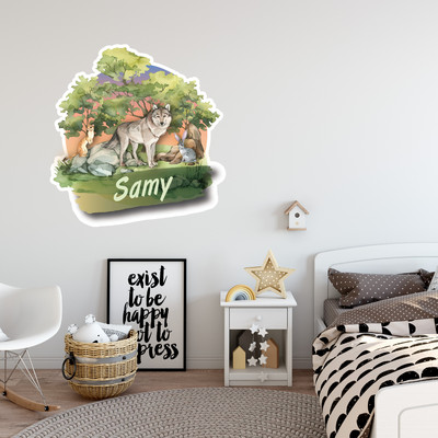 Buntes Wandtattoo Trschild 