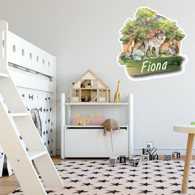 Buntes Wandtattoo Trschild 