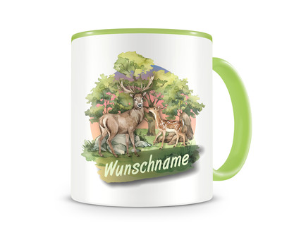 Tasse mit Hirsch und Reh als Motiv