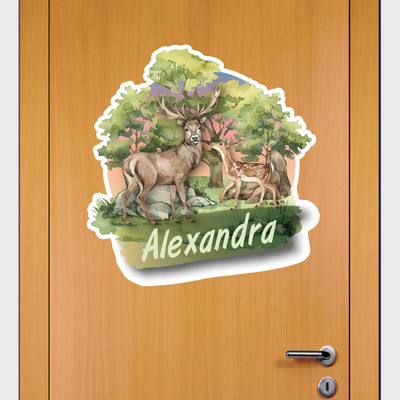 Buntes Wandtattoo Trschild 