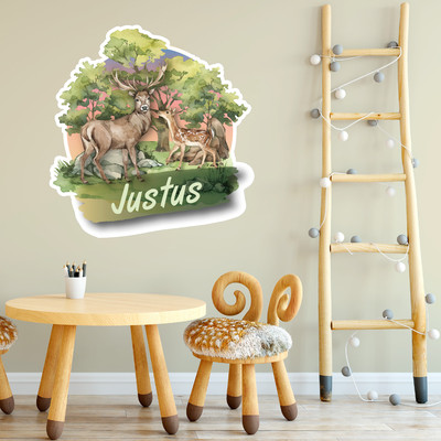 Buntes Wandtattoo Trschild 