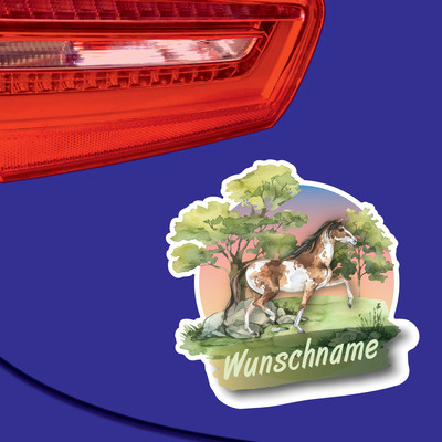Pferd Aufkleber mit Namen - Ansicht 3
