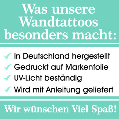 Buntes Wandtattoo Trschild 