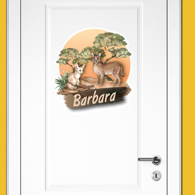 Buntes Wandtattoo Trschild 