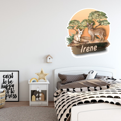 Buntes Wandtattoo Trschild 