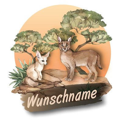Buntes Wandtattoo Trschild  Luchs 
