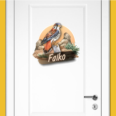 Buntes Wandtattoo Türschild 