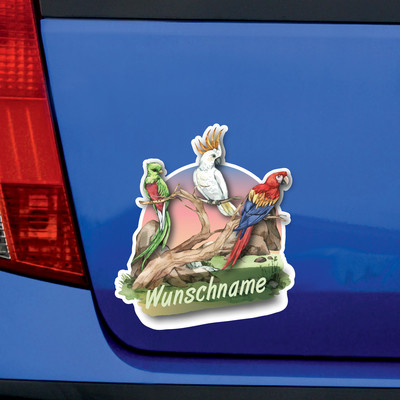 Papagei und bunte Vgel Aufkleber mit Namen - Ansicht 3