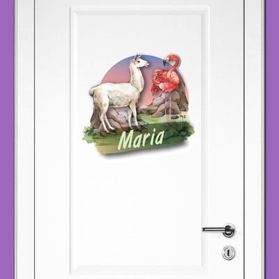 Buntes Wandtattoo Türschild 
