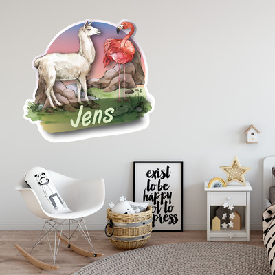 Buntes Wandtattoo Türschild 