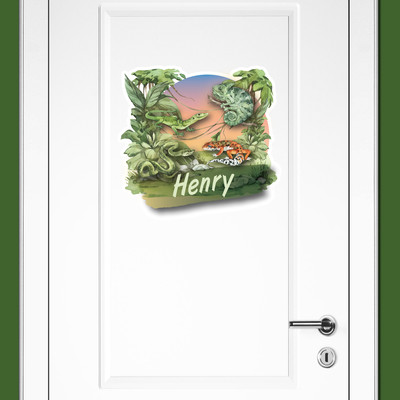 Buntes Wandtattoo Trschild 