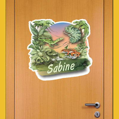 Buntes Wandtattoo Trschild 