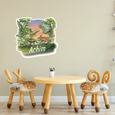 Buntes Wandtattoo Trschild 